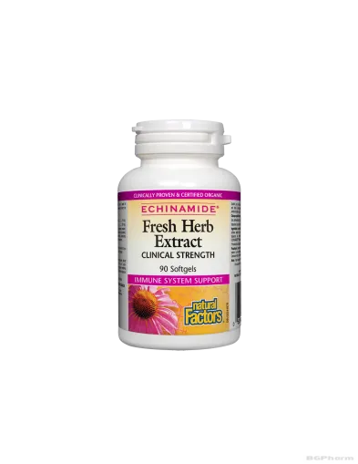 Ехинацея екстракт 250мг  х 90 капсули Natural Factors | Echinamide® Fresh Herb Extract