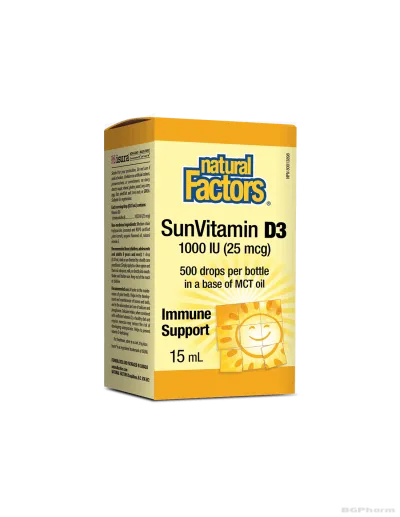 Витамин Д3 1000IU x 15 ml / 500 дози Natural Factors | Vitamin D3 Liquid
