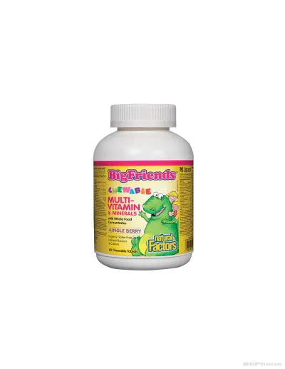 Мултивитамини и минерали за деца 60 дъвчащи таблетки Natural Factors | Big Friends®