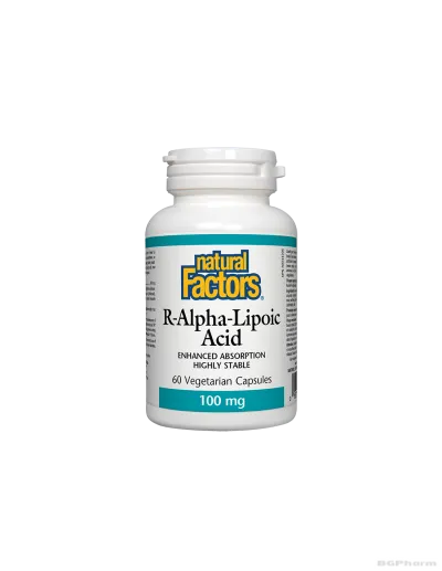 Алфа-липоева киселина (R-форма) 100мг 60 капсули Natural Factors | R-Alpha-Lipoic Acid