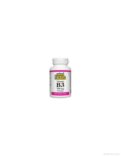 Витамин Б3 (никотинова киселина) 500мг х 90 таблетки Natural Factors | Vitamin B3