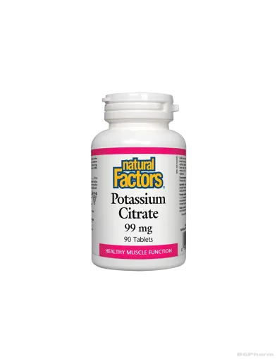 Калий (цитрат) 99мг х 90 таблетки Natural Factors | Potassium Citrate