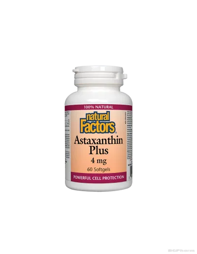 Астаксантин плюс Лутеин и Зеаксантин 4мг х 60 капсули Natural Factors | Astaxanthin Plus