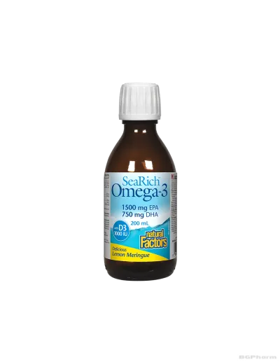 SeaRich Омега 3 4500мг + Витамин Д3 1000IU сироп х 200мл Natural Factors