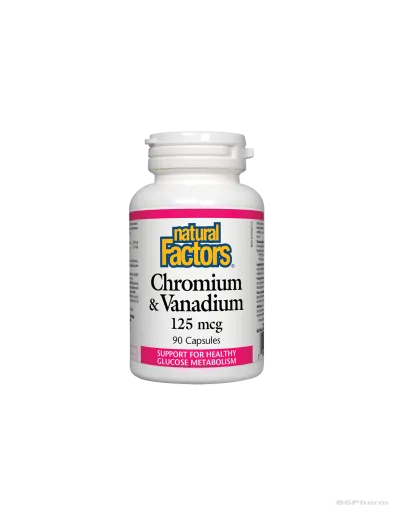 Хром и Ванадий х 90 капсули Natural Factors | Chromium & Vanadium