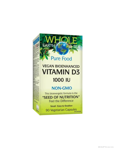 Whole Earth & Sea® Витамин D3 за вегани 1000IU х 90 капсули Natural Factors | Vegan D3