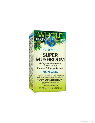 Whole earth & sea® Комлекс от лечебни гъби х 60 капсули Natural Factors | Super Mushroom