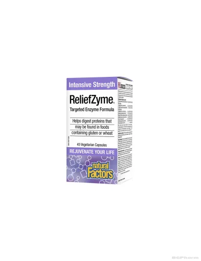 ReliefZyme Храносмилателни ензими x 45 капсули Natural Factors | Targeted Enzyme Formula