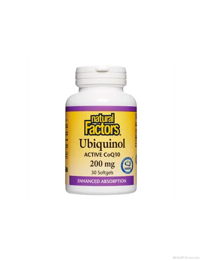 Убиквинол Коензим Q10 200мг x 30 капсули Natural Factors | Ubiquinol