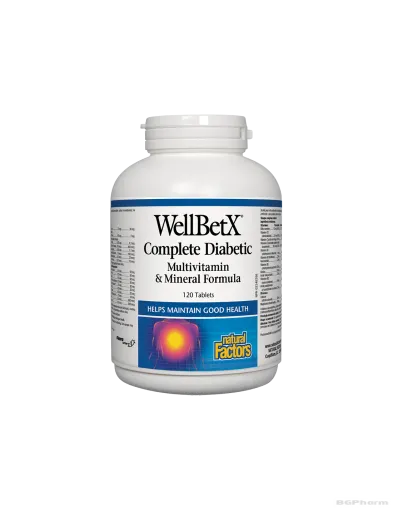 WellBetX® Пълни мултивитамини за диабетици x 120 таблетки Natural Factors