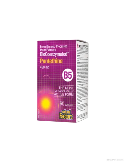 BioCoenzymated Пантетин (активен Витамин Б5) 450мг 60 капсули Natural Factors | Pantethine