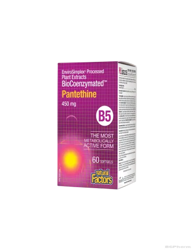 BioCoenzymated Пантетин (активен Витамин Б5) 450мг 60 капсули Natural Factors | Pantethine