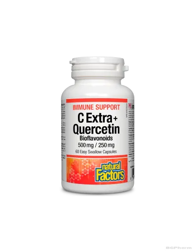 Витамин Ц 500 + Кверцетин 250мг + биофлавоноиди x 60 капсули Natural Factors |Immune Support