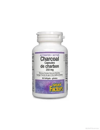 Активен въглен х 90 капсули Natural Factors | Activated Charcoal