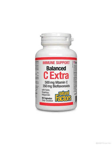Витамин Ц 500мг + биофлавоноиди 350мг х 90 капсули Natural Factors | Immune Support