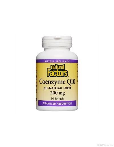 Коензим Q10 200мг х 30 капсули Natural Factors | Coenzyme Q10 All-Natural Form 