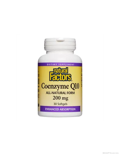 Коензим Q10 200мг х 30 капсули Natural Factors | Coenzyme Q10 All-Natural Form