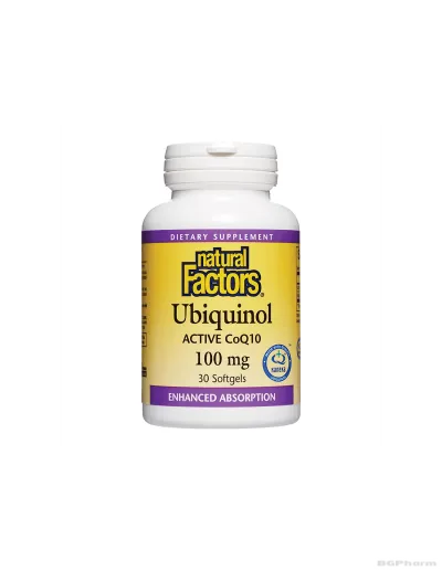 Убиквинол Kоензим Q10 100мг х 30 капсули Natural Factors | Ubiquinol