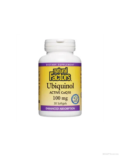 Убиквинол Kоензим Q10 100мг х 30 капсули Natural Factors | Ubiquinol