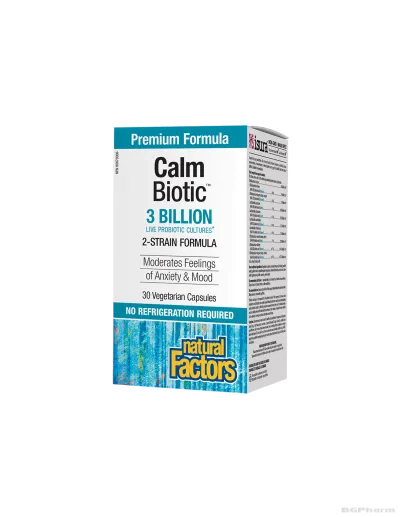 Calm Biotic® Пробиотик при стрес и нервен стомах 3 млрд 2 щама 30 капсули Natural Factors