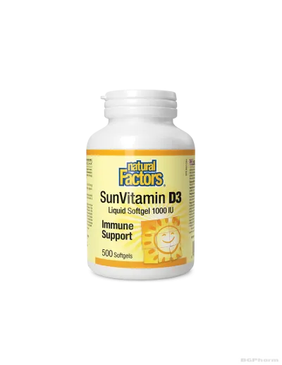 Витамин Д3 1000IU х 500 меки капсули Natural Factors | Vitamin D3