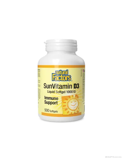 Витамин Д3 1000IU х 500 меки капсули Natural Factors | Vitamin D3