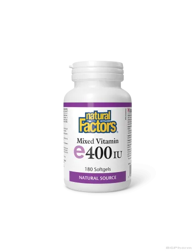 Витамин Е (токофероли микс) 268мг / 400IU х 180 капсули Natural Factors