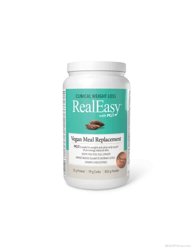 Real Easy + PGX - шейк с грахов протеин и фибри 855гр прах (шоколад) Natural Factors