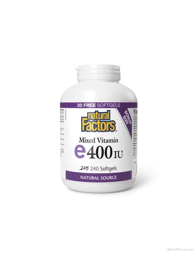Витамин Е 400IU (токофероли микс) х 240 капсули Natural Factors