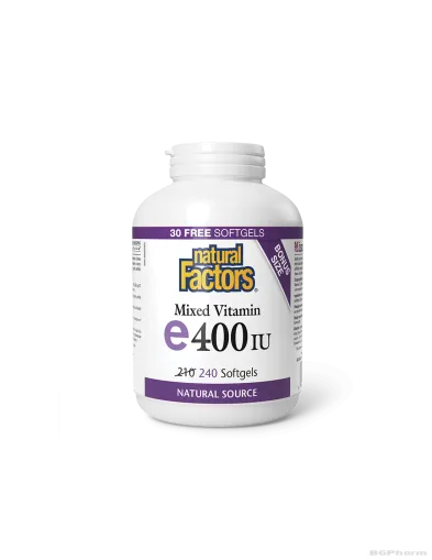 Витамин Е 400IU (токофероли микс) х 240 капсули Natural Factors