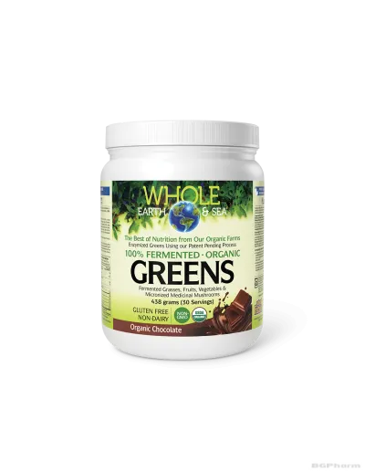 Whole Earth & Sea Ферментирали органик растителни храни х 438гр пудра (шоколад) Natural Factors