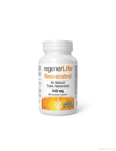 Regenerlife ™ Ресвератрол 500мг x 60 капсули Natural Factors