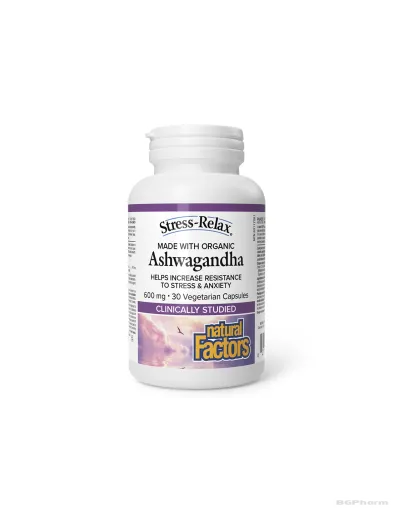 Ашваганда 600мг екстракт х 30 капсули Natural Factors | Ashwagandha