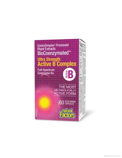BioCoenzymated™ Актив В-комплекс Ултра Силен х 60 капсули Natural Factors | Active B-Complex