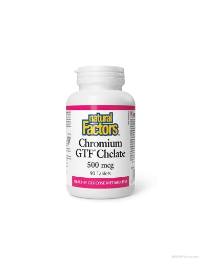 Хром GTF хелатиран 500мкг х 90 таблетки Natural Factors | Chromium