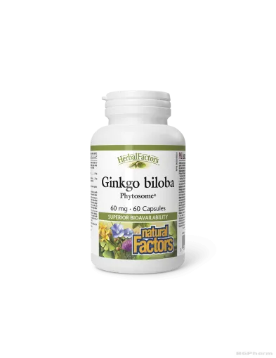 Гинко билоба Фитозоми 60мг x 60 капсули Natural Factors | Ginkgo