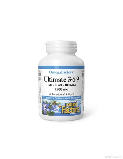 УЛТИМАТ Омега 3-6-9 1200мг х 90 капсули Natural Factors | Omega-3-6-9