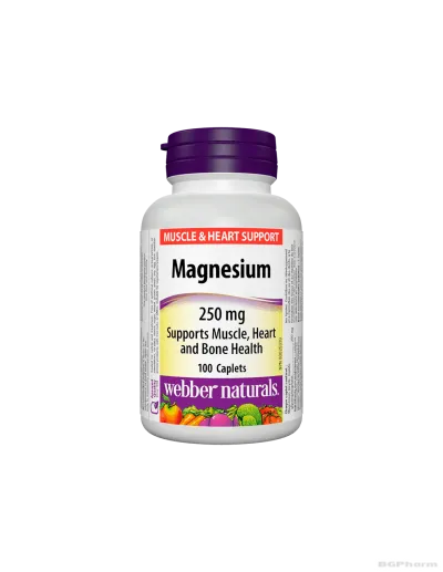 Магнезий 250мг x 100 каплети Webber Naturals | Magnesium