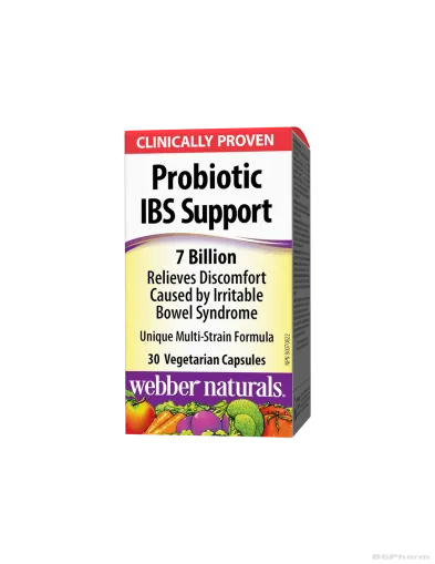 Пробиотик IBS Support при чревни проблеми 4 щама, 7 млрд. 30 капсули Webber Naturals