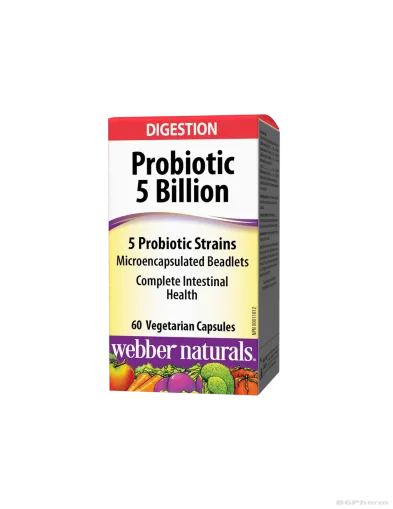 Пробиотик 5 щама, 5 млрд. активни пробиотици х 60 капсули Webber Naturals