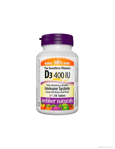 Витамин Д3 400IU х 270 таблетки Webber Naturals | Vitamin D3