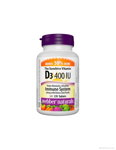 Витамин Д3 400IU х 270 таблетки Webber Naturals | Vitamin D3