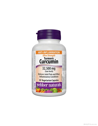 Куркума + черен пипер 32500мг 30 капсули Webber Naturals | Turmeric Curcumin Ultra Strength