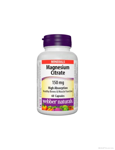 Магнезий цитрат 150мг х 60 капсули Webber Naturals | Magnesium Citrate