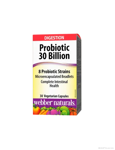 Пробиотик 30 млрд. пробиотици, 8 щама х 30 капсули Webber Naturals | Probiotic