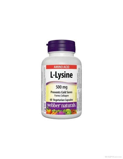 Л-Лизин 500мг х  60 капсули Webber Naturals | L-Lysine