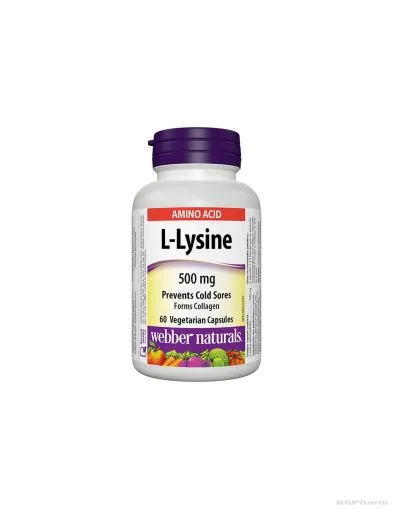 Л-Лизин 500мг х 60 капсули Webber Naturals | L-Lysine