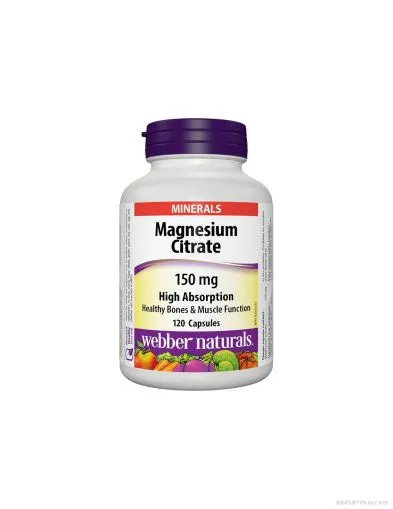 Магнезий цитрат 150мг х 120 капсули Webber Naturals | Magnesium Citrate