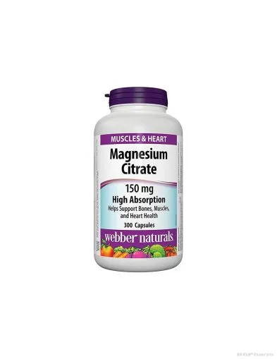 Магнезий цитрат х 150мг х 300 капсули Webber Naturals | Magnesium Citrate