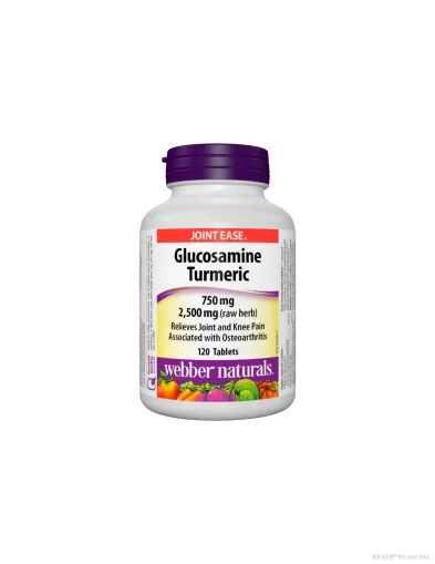 Глюкозамин Сулфат + Kуркума х 120 таблетки Webber Naturals | Glucosamine Turmeric